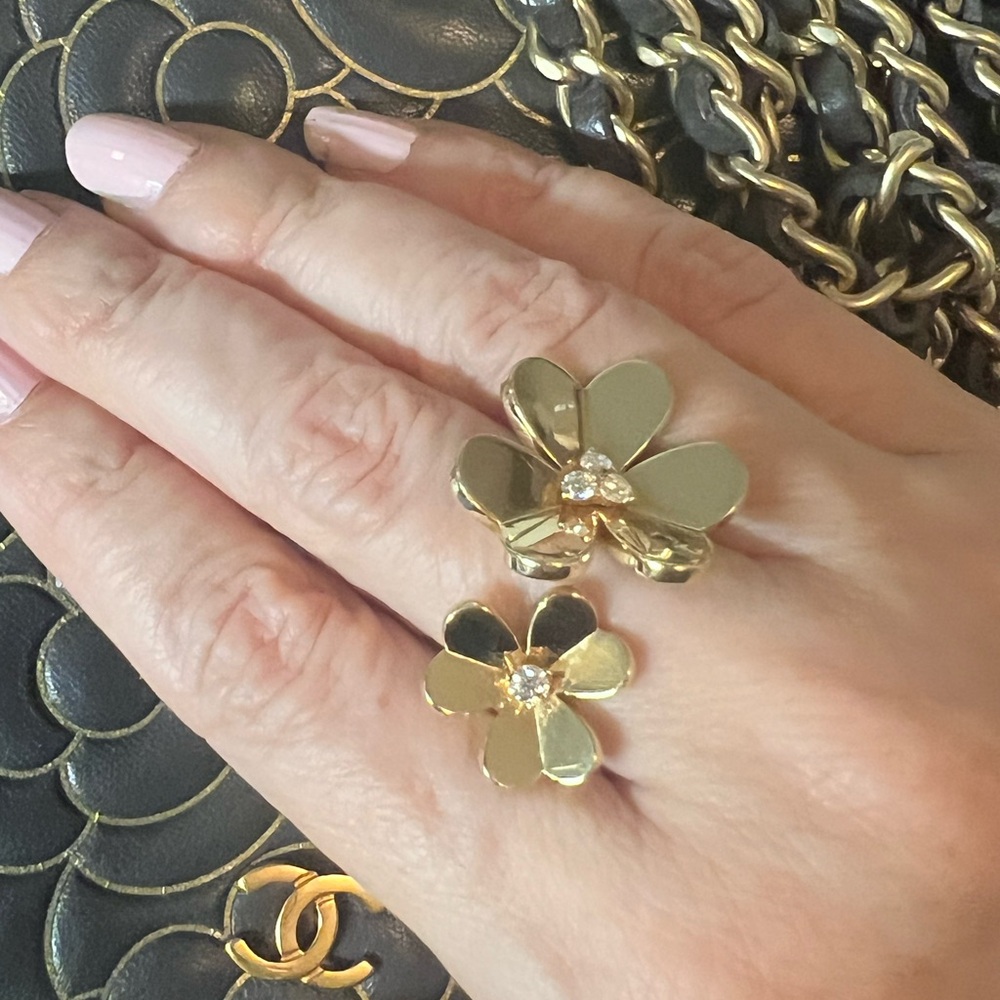 Van Cleef & Arpels Frivole Ring 18K Yellow Gold w/Diamonds size 5.75 Hold Hold - Picture 12 of 15